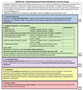 DiADeM (Diagnosis of Advanced Dementia Mandate in Care Homes)
